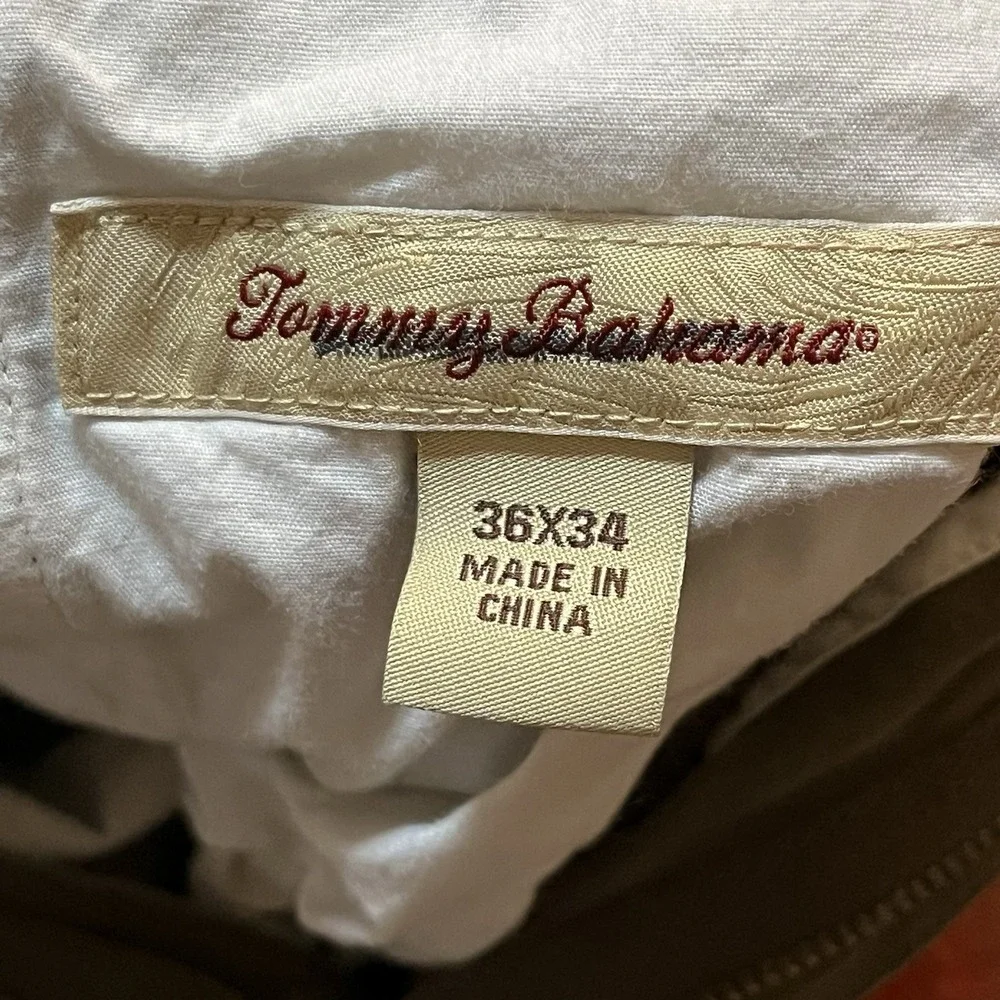 Tommy Bahama Pants Mens 36x34 Olive Green Silk Pleated Preppy Casual Wedding